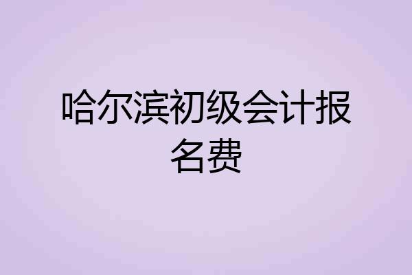 哈尔滨初级会计报名费