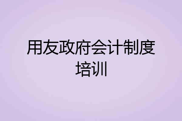 用友政府会计制度培训