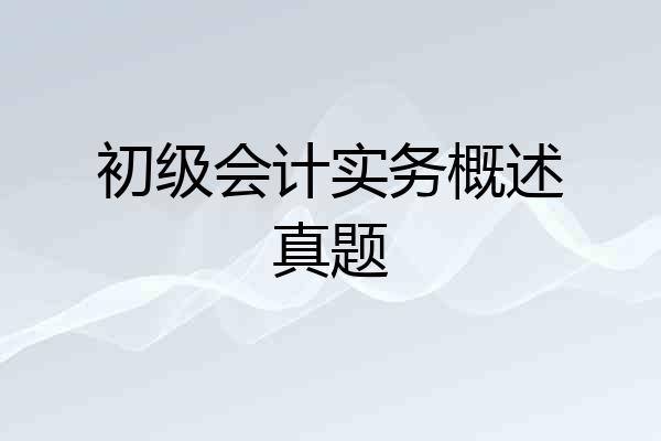 初级会计实务概述真题