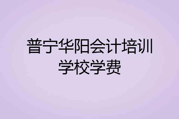 普宁华阳会计培训学校学费