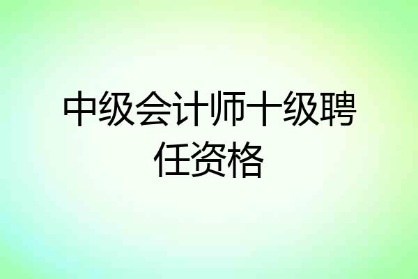 中级会计师十级聘任资格