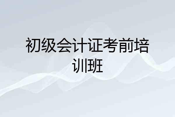 初级会计证考前培训班