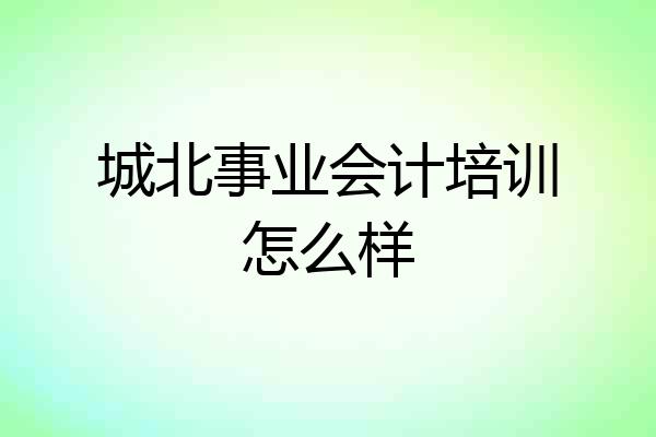 城北事业会计培训怎么样