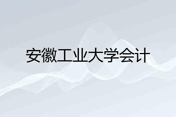 安徽工业大学会计