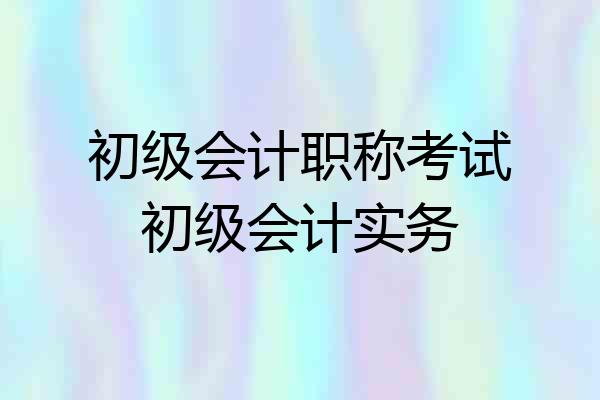 初级会计职称考试初级会计实务