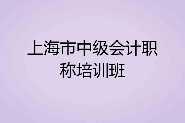 上海市中级会计职称培训班