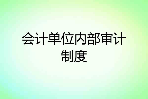 会计单位内部审计制度