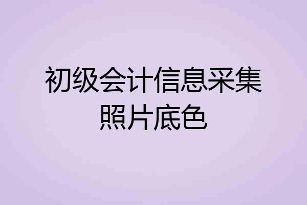 初级会计信息采集照片底色