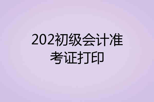 202初级会计准考证打印