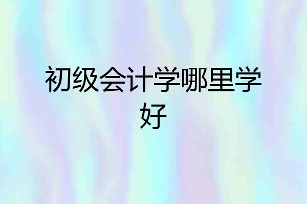初级会计学哪里学好