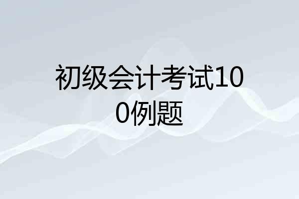 初级会计考试100例题