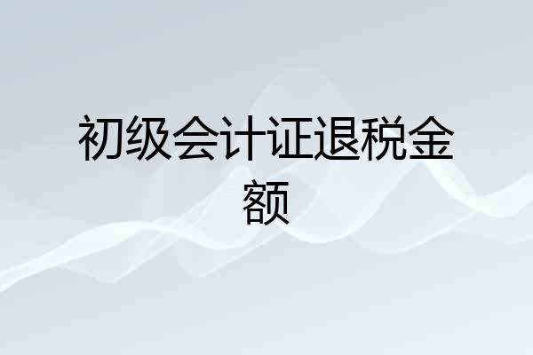 初级会计证退税金额