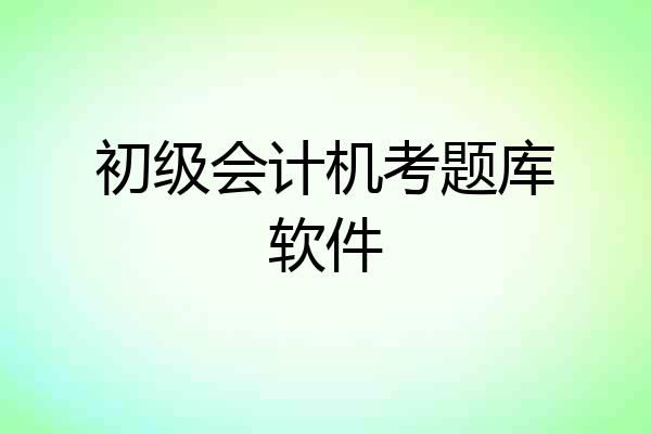 初级会计机考题库软件
