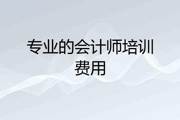 专业的会计师培训费用