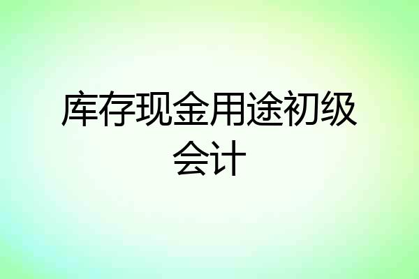 库存现金用途初级会计