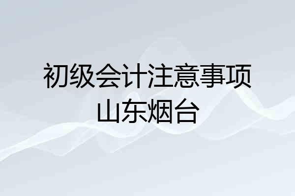 初级会计注意事项山东烟台