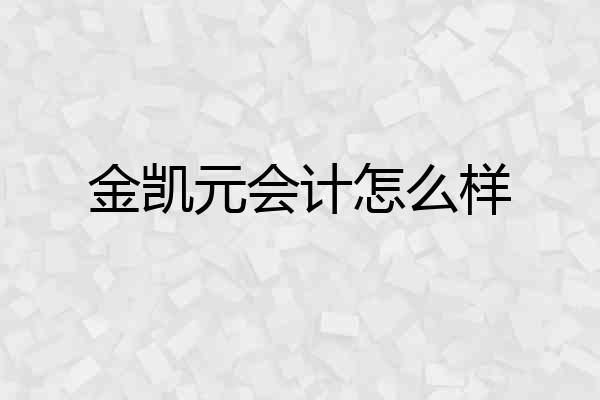 金凯元会计怎么样
