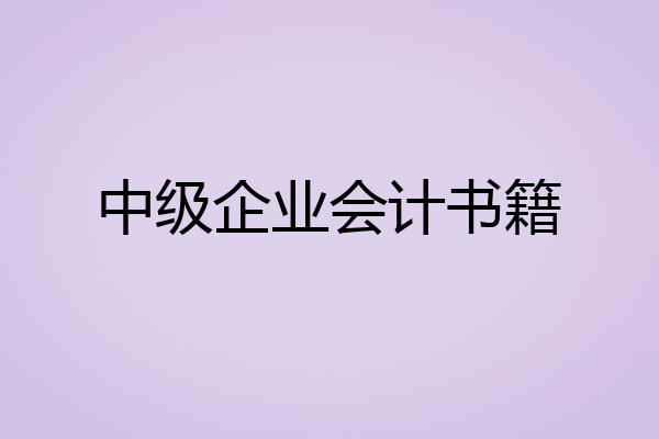 中级企业会计书籍