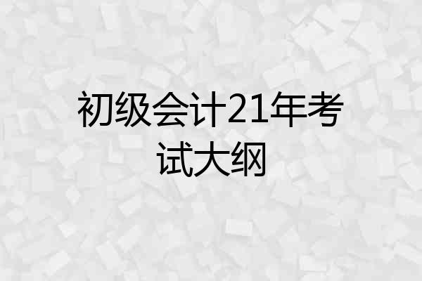 初级会计21年考试大纲