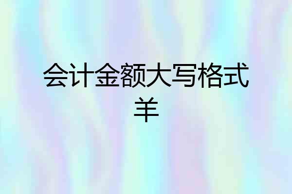 会计金额大写格式羊