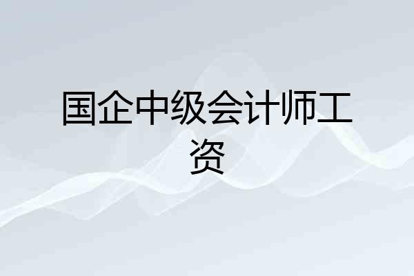 国企中级会计师工资