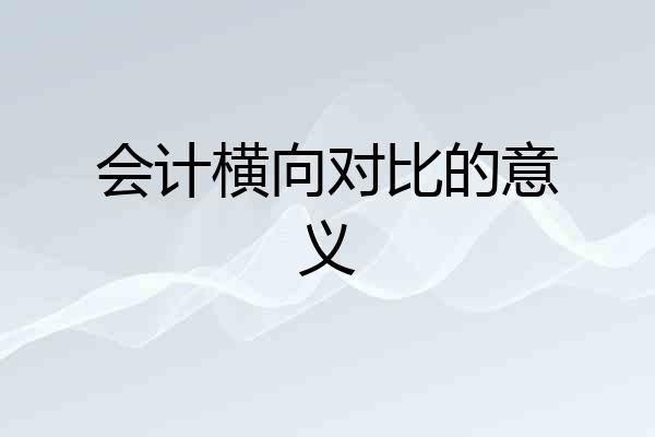 会计横向对比的意义