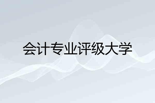 会计专业评级大学
