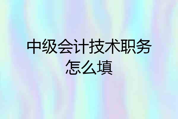 中级会计技术职务怎么填
