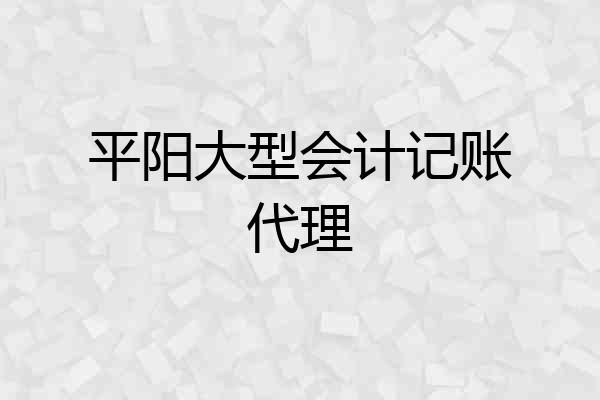 平阳大型会计记账代理