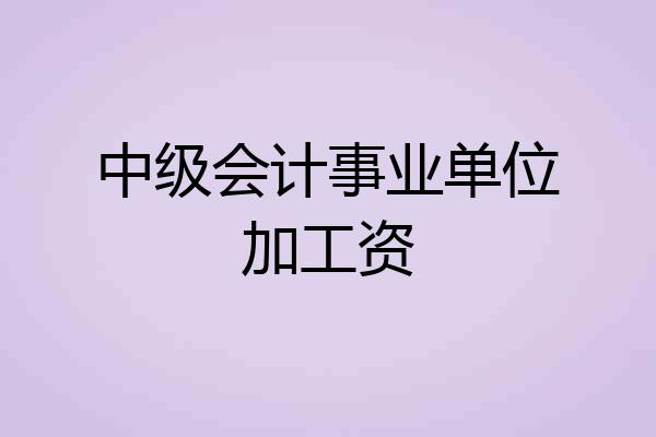 中级会计事业单位加工资