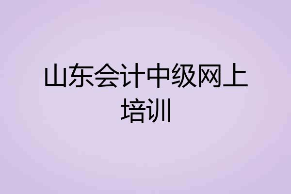 山东会计中级网上培训