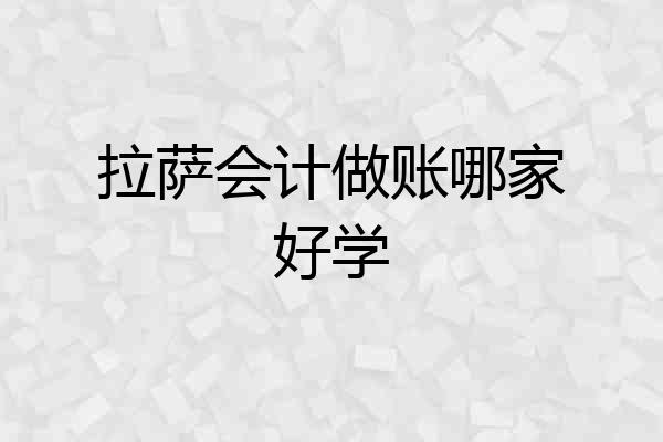 拉萨会计做账哪家好学