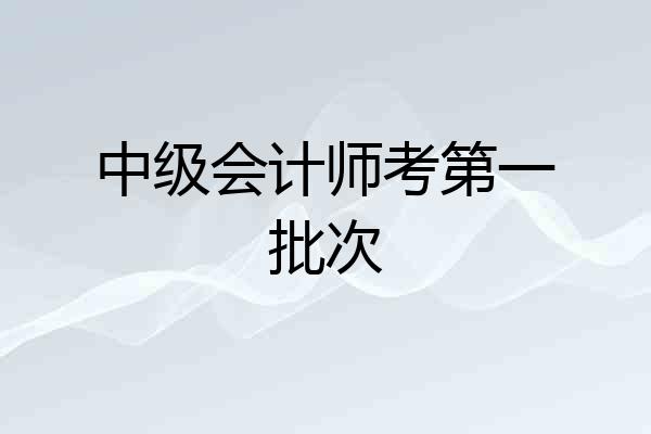 中级会计师考第一批次