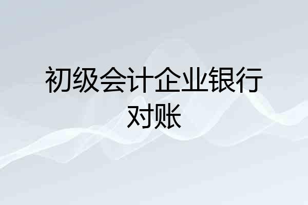 初级会计企业银行对账