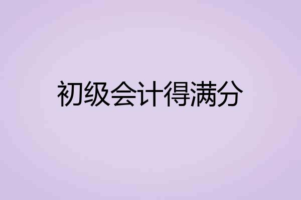 初级会计得满分