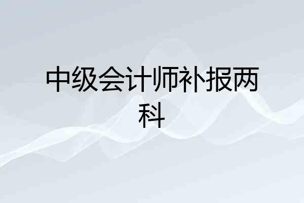 中级会计师补报两科
