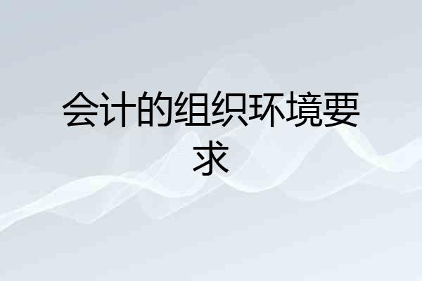 会计的组织环境要求