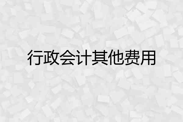 行政会计其他费用