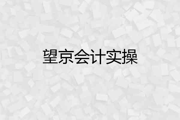 望京会计实操