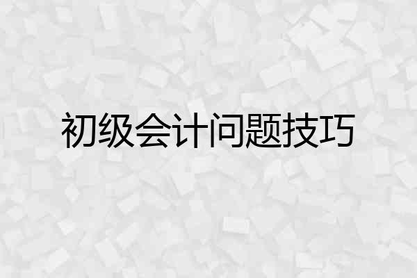 初级会计问题技巧