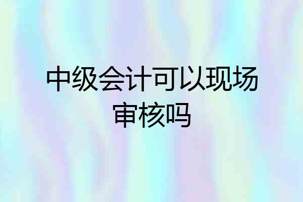 中级会计可以现场审核吗