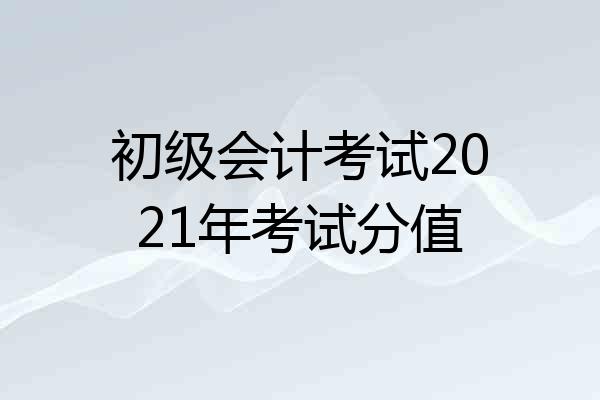 初级会计考试2021年考试分值