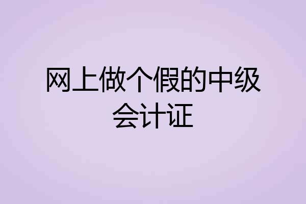 网上做个假的中级会计证
