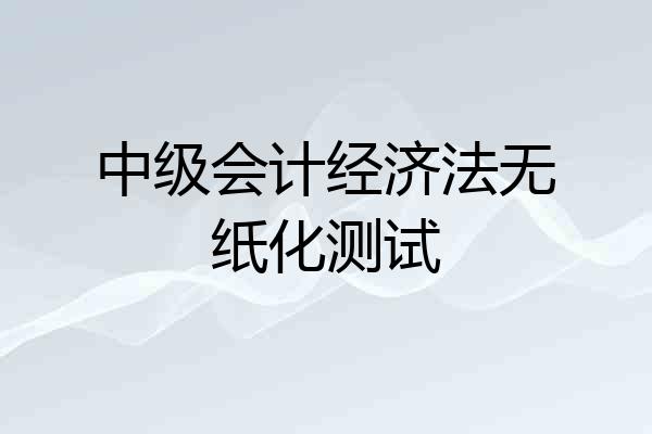 中级会计经济法无纸化测试
