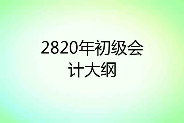 2820年初级会计大纲