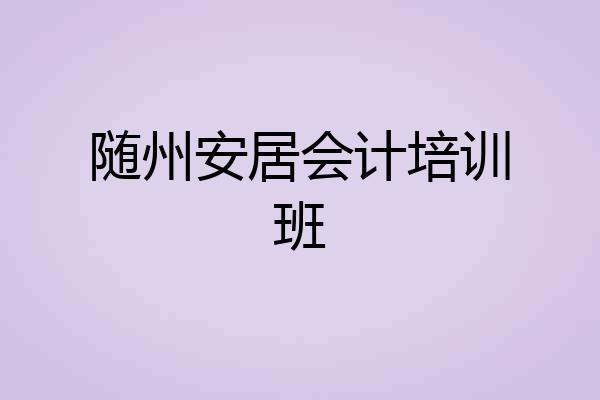 随州安居会计培训班