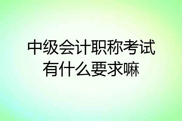 中级会计职称考试有什么要求嘛
