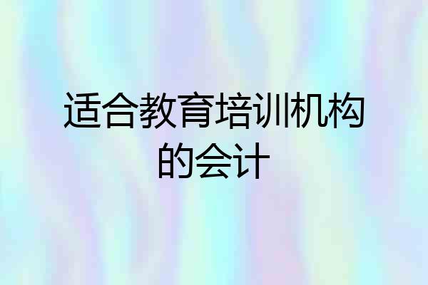 适合教育培训机构的会计