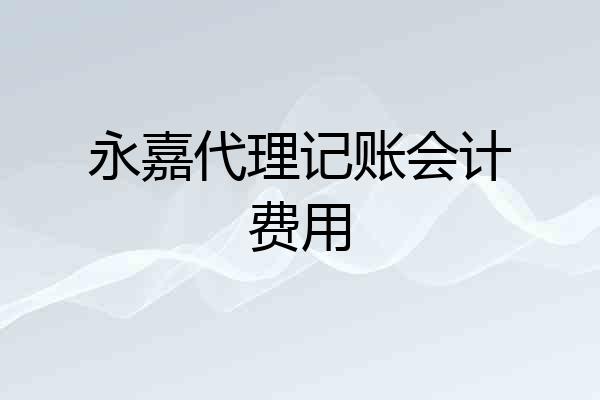 永嘉代理记账会计费用