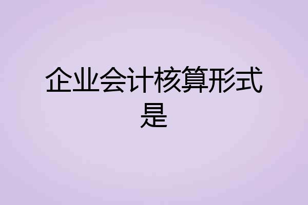企业会计核算形式是
